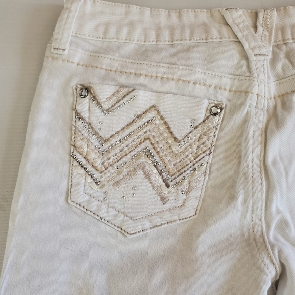 7182 * Lei Taylor Low-Rise Distressed Skinny Jeans White Denim Size 11 - Picture 8 of 14